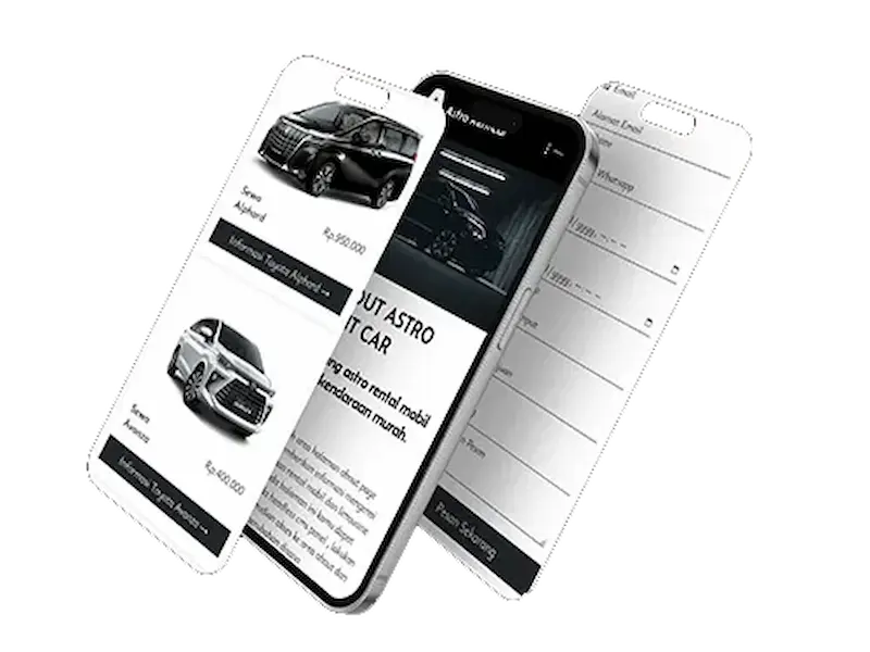 Website tema rental mobil rent car terbaik dengan booking form - built with astro js technology - website cepat dan SEO